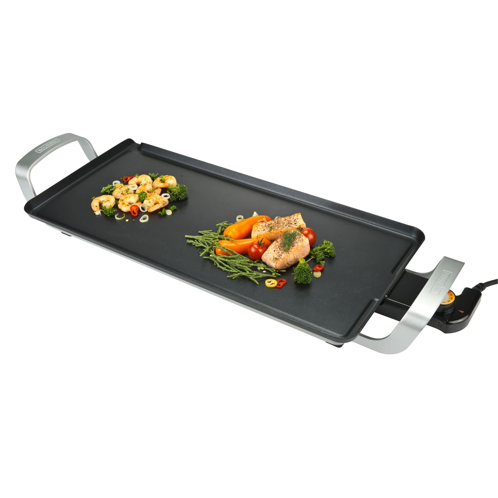 Bourgini Classic Multi Plate - Barbacoa eléctrica de mesa eléctrica - Placa Teppanyaki - Raclette (grande)