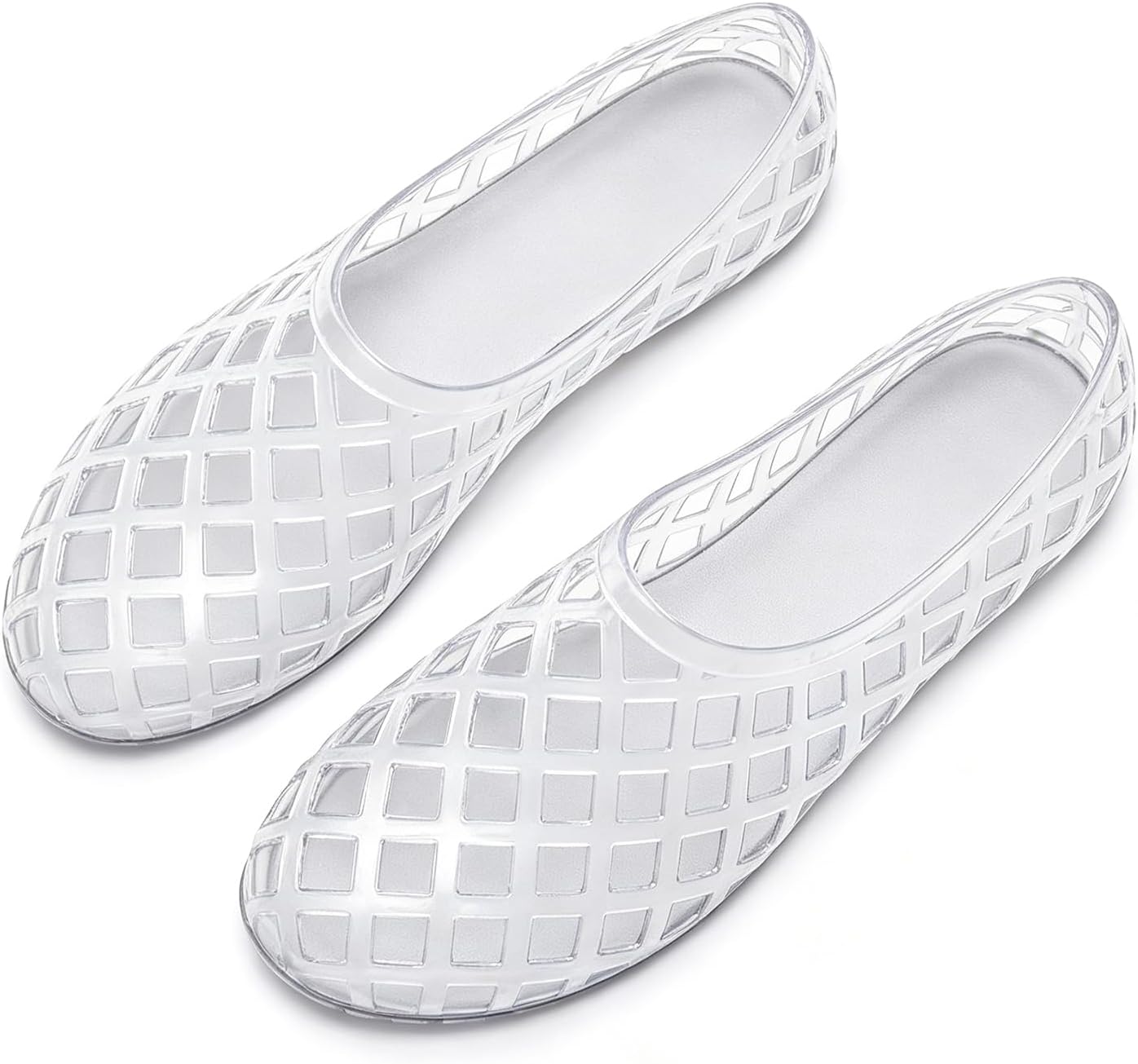 KISSASA Jelly Mesh Flats for Women Jelly Shoes Sandals Summer Beach Shoes