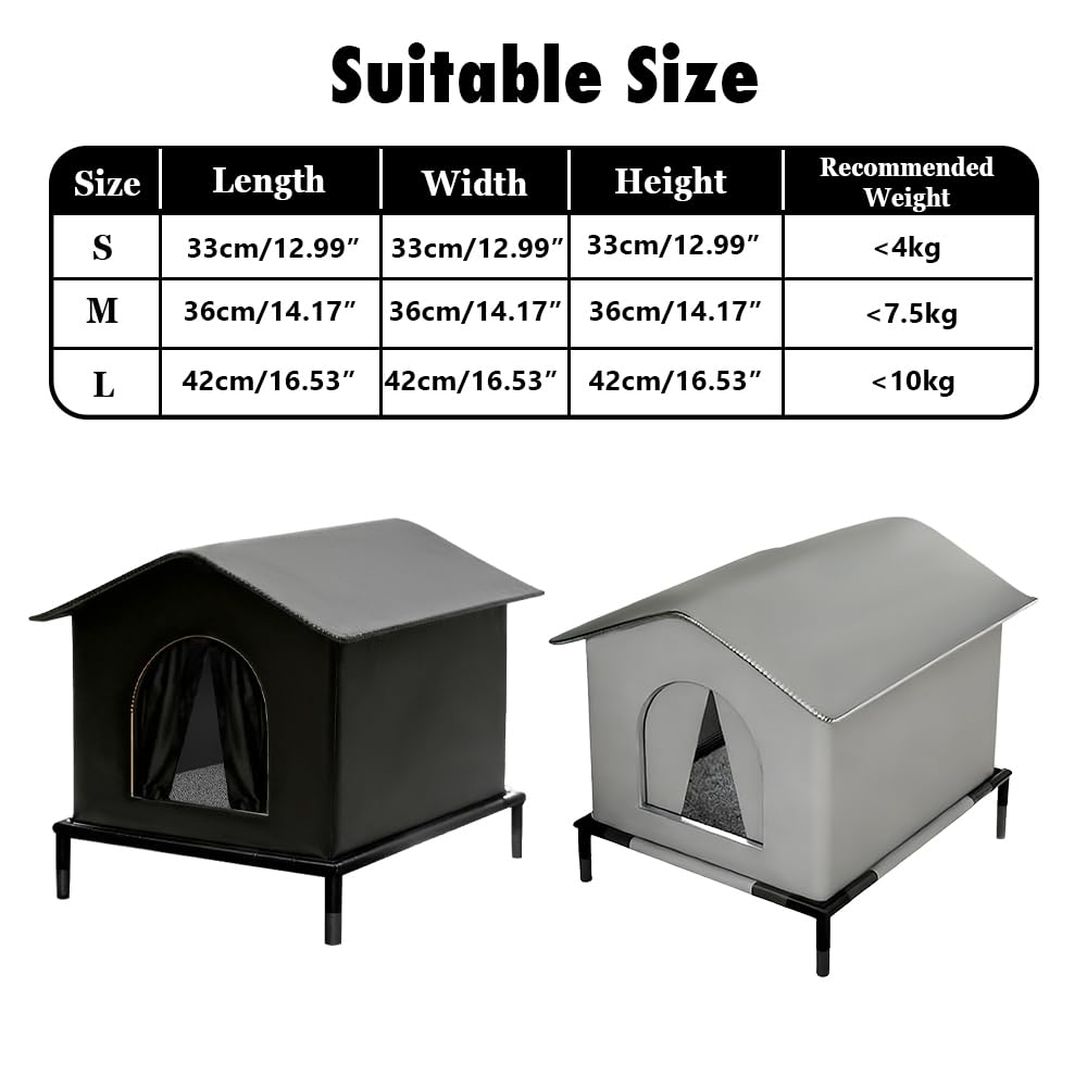 Draußen Katzenhaus, Winterfest/Wasserdicht Katzenhöhlen, Großer Katzenschutz Zelt mit erhöhter Basis und Kissen für Katzen, Hunde, Streuner, Haustiere Im Freien Oder Im Innenraum