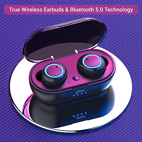 Image of PTron Bassbuds in-Ear True Wireless Bluetooth 5.0 Headphones with Hi-Fi Deep Bass, 20Hrs Playtime with Case, Ergonomic Sweatproof Earbuds, Noise Isolation, Voice Assistance & Built-in Mic - (Black)