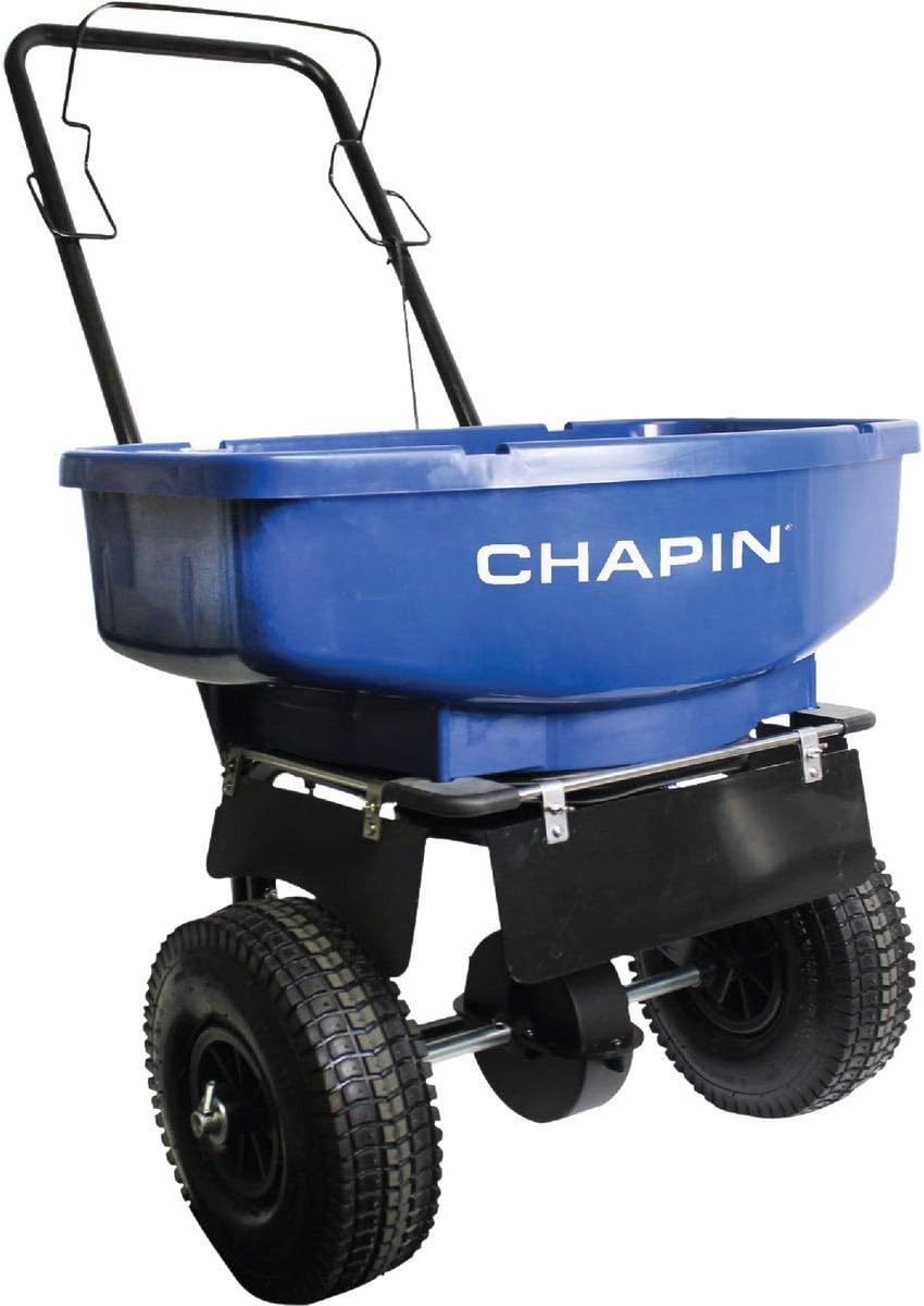 CHAPIN R E 81008A 80LB Residential Salt Spreader, 80 lb, Blue : Patio, Lawn & Garden