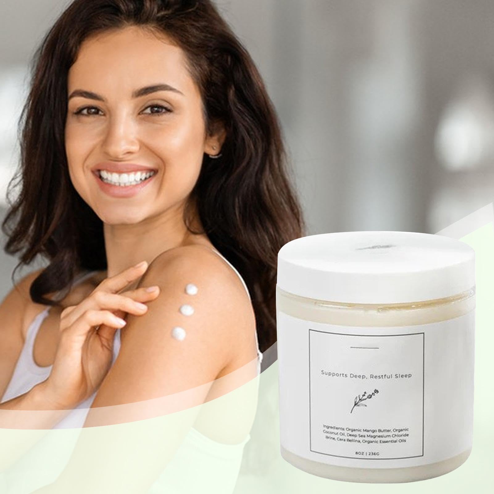 Crème au magnésium pour les soins de la peau, baume nourrissant pour le corps, crème naturelle pour peau sèche, beurre hydratant pour le corps, 114 g avec 3 ans de durée de vie
