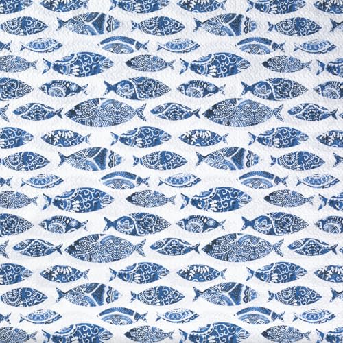 Couvre-lit Riviera bleu maritime matelassé Delindo Lifestyle pour lit double 220x240 - 4