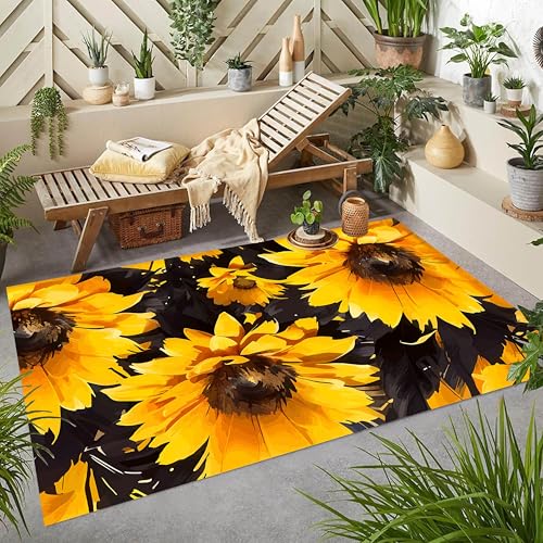 Tapete decorativo MUOUCTE 5x8ft con diseño de girasol miniatura 2