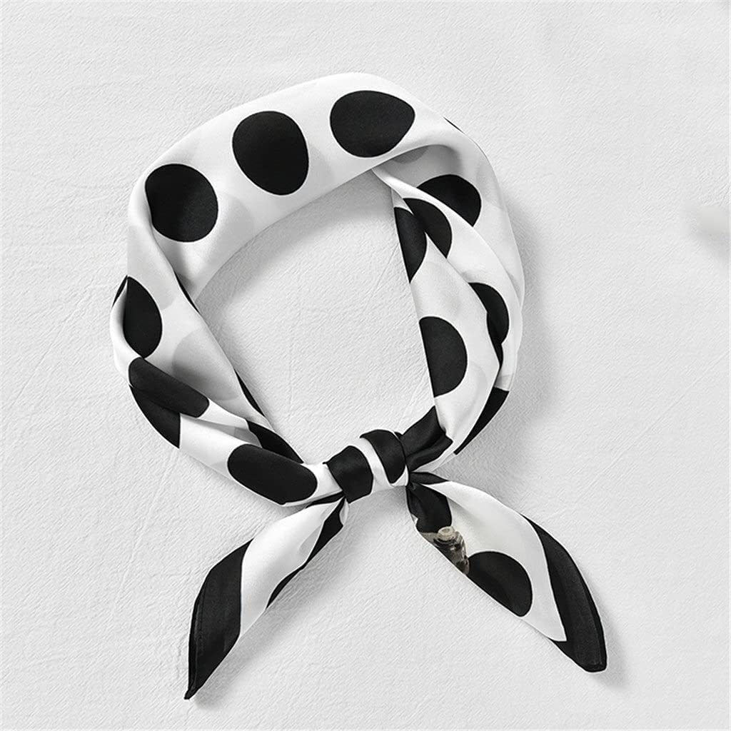 Bufanda de Mujer Bufanda Cuadrada Estampado de Corbata de Pelo Pañuelo de Seda Satinada Pañuelo de Cabeza para Mujer Bufanda de Seda de Tira Larga pequeña (B 60 * 60CM)