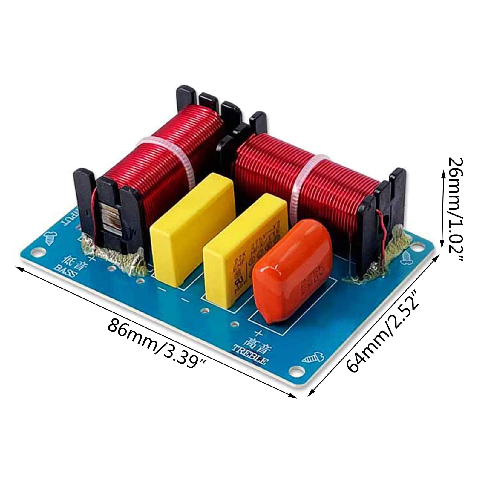 WEAH-228 diviseur de fréquence de Haut-Parleur Audio 2 Voies 180W Carte de Module de Filtre croisé Audio HiFi pour Haut-Parleur Bricolage Basses aiguës