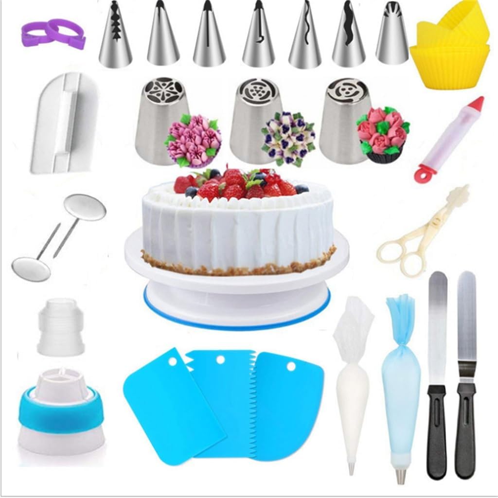 60 Piece Cake Turntable Set With Decorative Mouth Korean Decorative Gun Baking Tool Set
