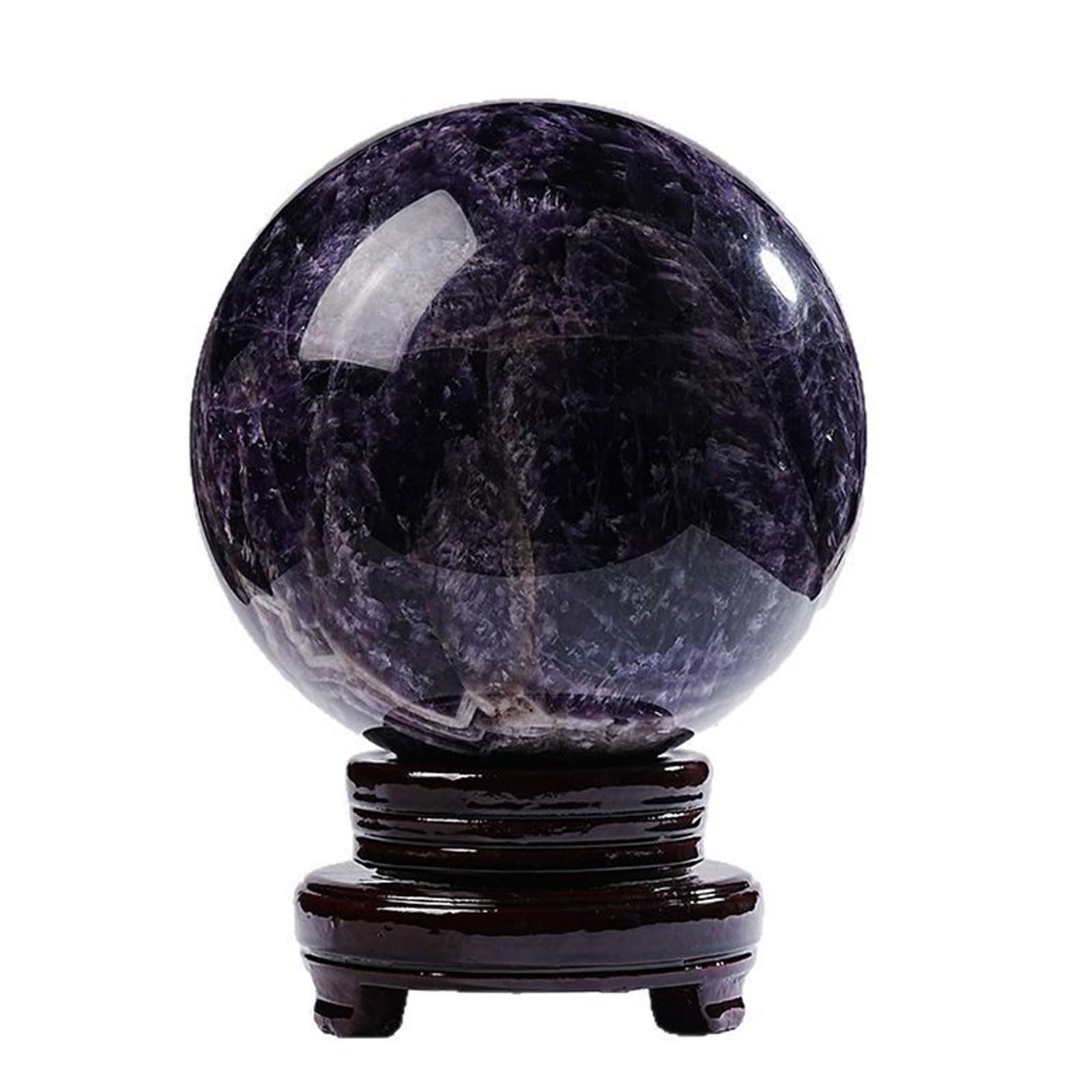 DQFOCPHHAA Dream Amethyst Crystal Ball with Stand Crystals Sphere Polished Quartz Crystal Stone Sphere for, Divination, Witchcraft,7cm/2.7in