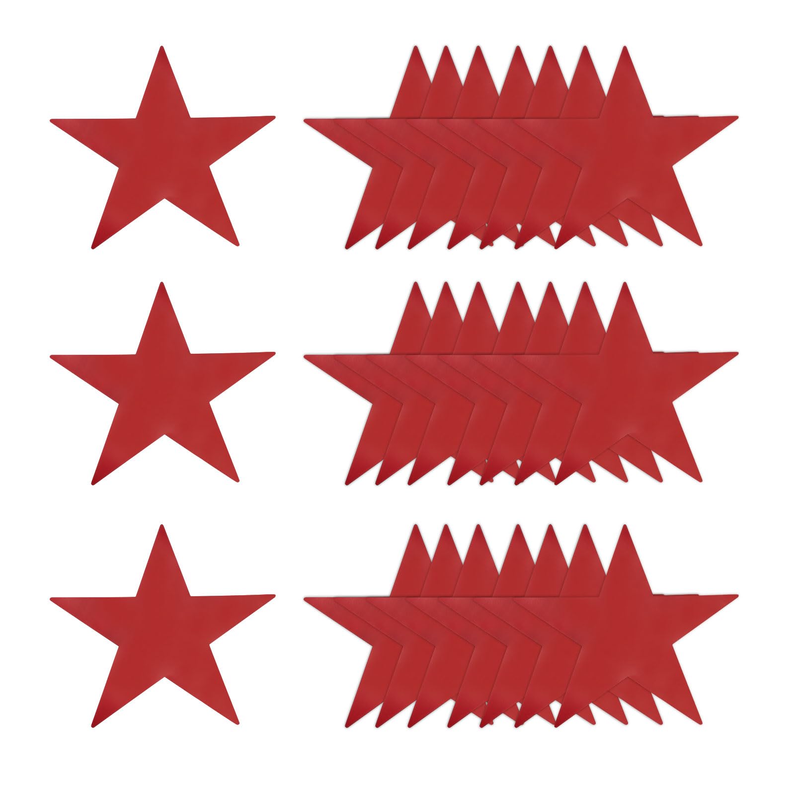 sourcing map Red Stars Cutouts Decoration, 40 Pcs 6" Double Printed Paper Stars Cutout Confetti Cardboard Stars Decorations for Bulletin Board Wall Classroom Party