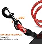 Taglory Rope Dog Leash for Medium Large Dogs, 6 FT Padded Handle, Red | Climbing Rope for Strong Pullers, Reflective for Night Walks and Training, Comfortable Grip, Anti-tangle Swivel Clip 1/2 inch