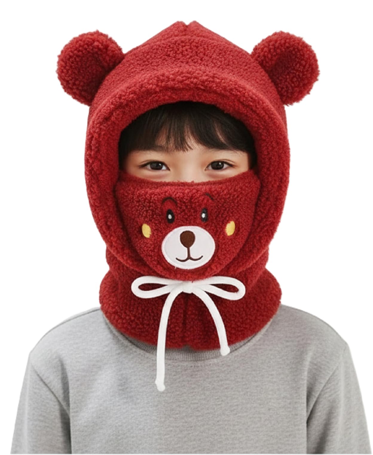 Zacharias Boy's Kids Winter Woolen Fur Balaclava Cap with Mask b.02 (2-6 Years) (Pack of 1)-picture-12