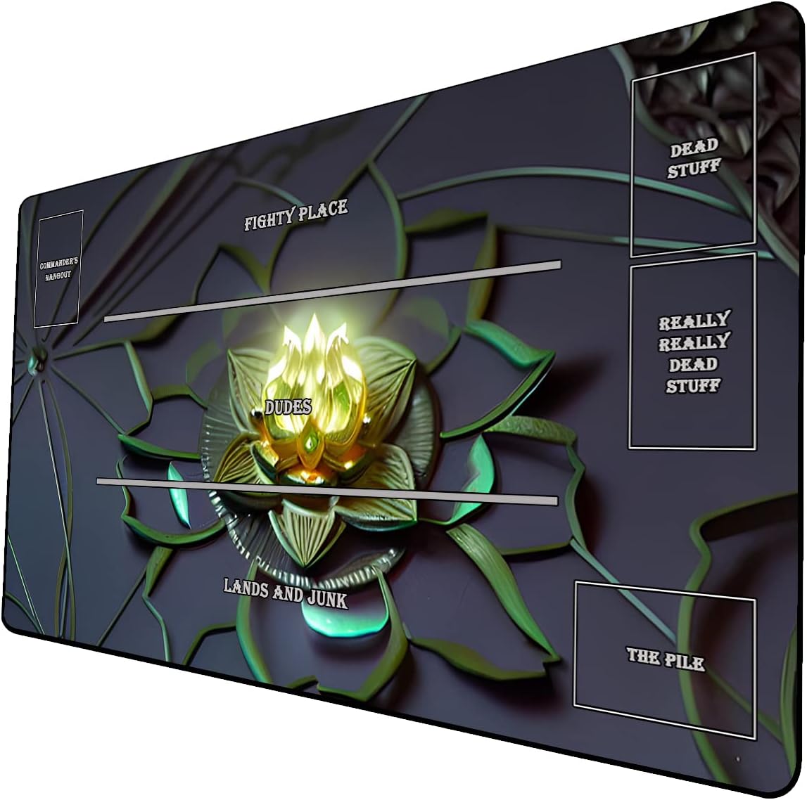 AI Painting TCG Playmat - MTG Trading Card Game Mat with Zones, 24x14 Inches Original Playmats, Smooth Surface for Rubber Collection - Fantasy Dark Vampire Lotus-339