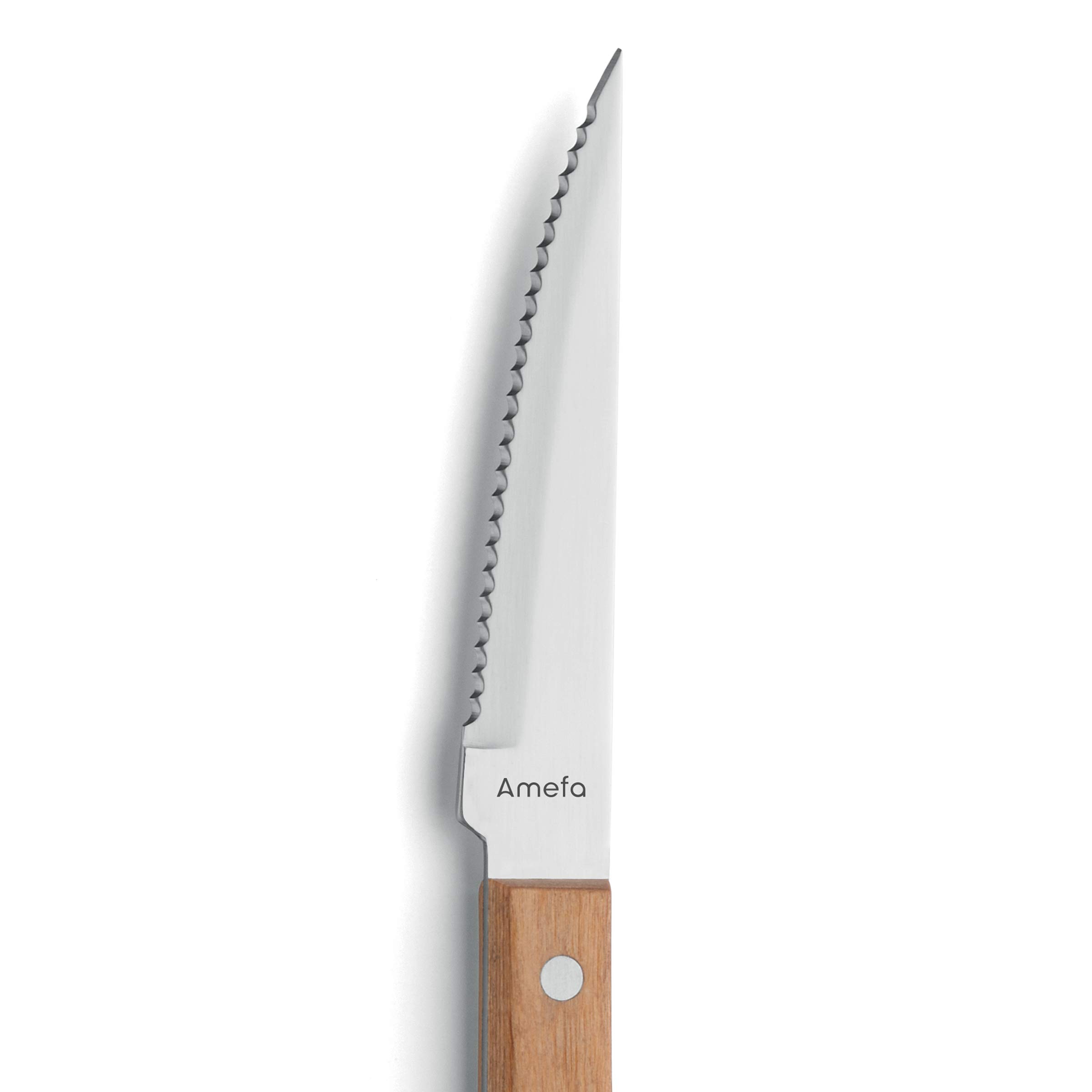 Amefa Pizza Bois - 8 couteaux steak Bois