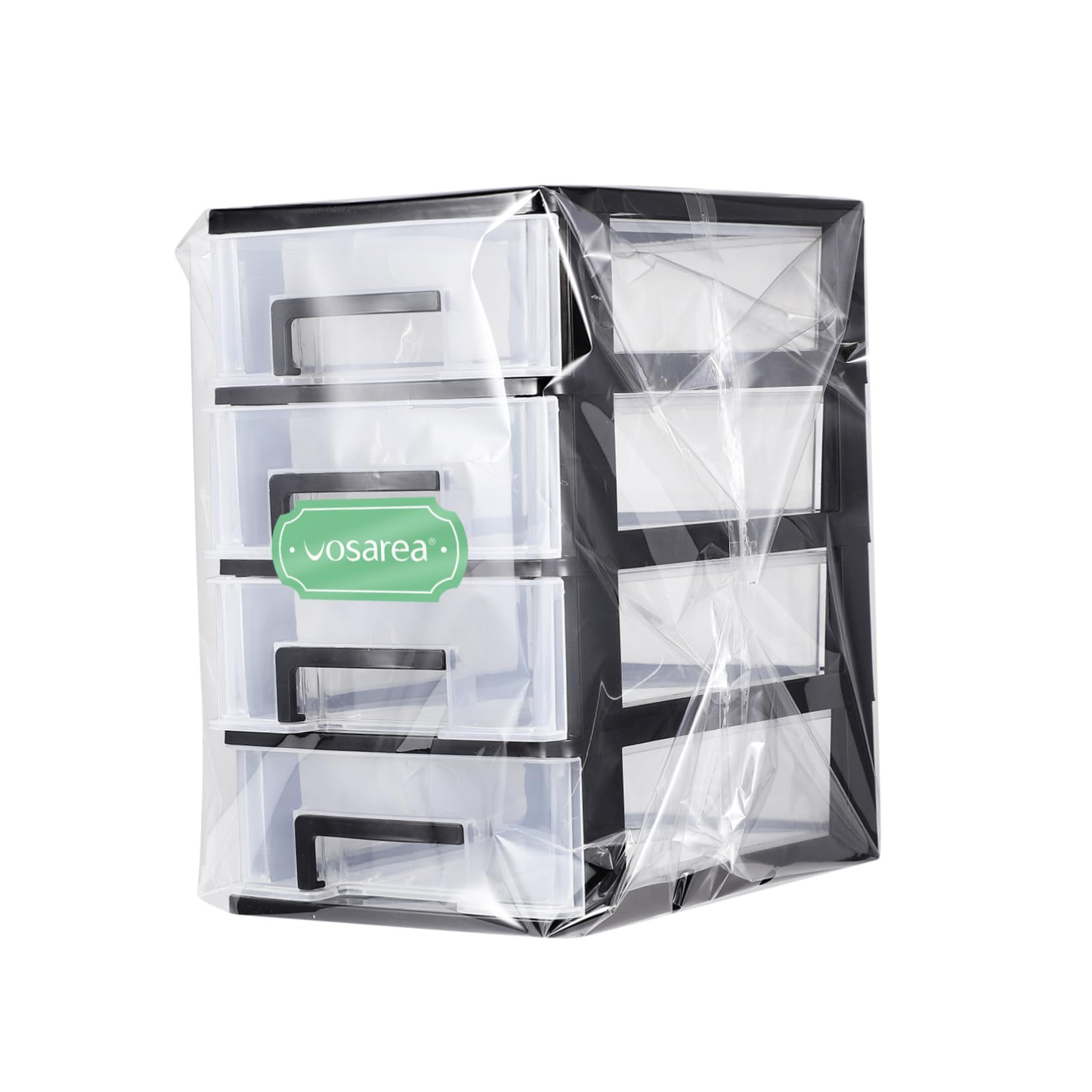 SEWACC Cassetti in plastica a 4 strati, organizer da scrivania con cassetti, cassetti trasparenti, forniture per ufficio, cancelleria per la casa, gioielli e cosmetici