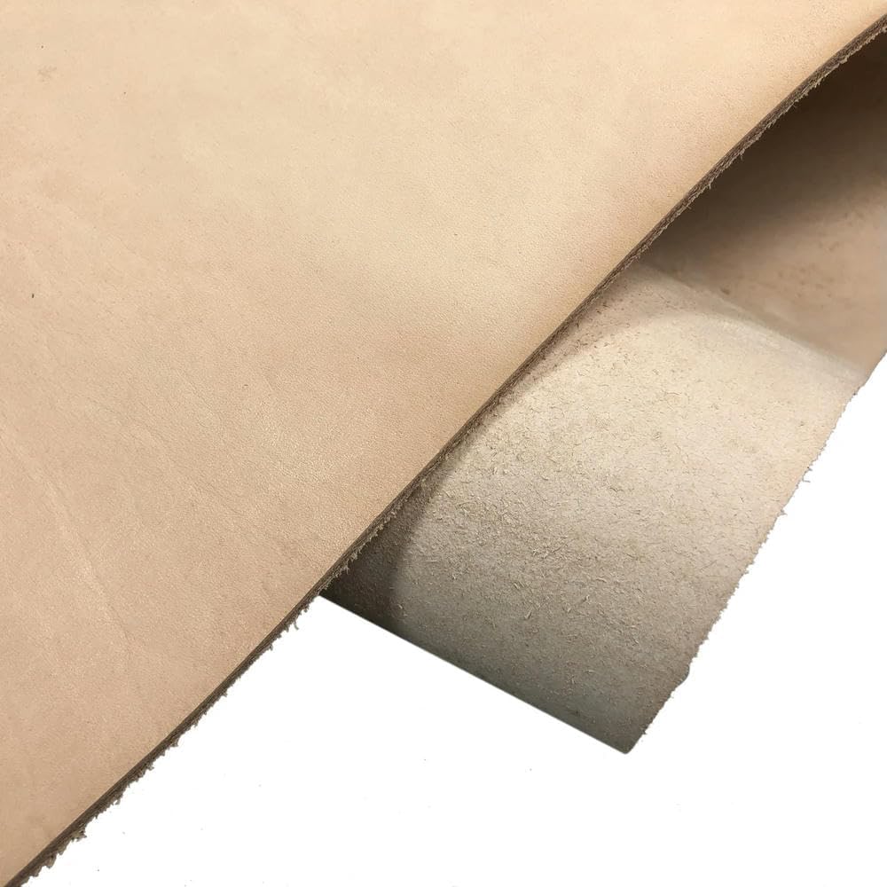 Matériau en cuir, tissu, de vache pleine fleur tanné végétal 3,2-3,5 mm couleur naturelle plusieurs tailles for l'artisanat du(25x25cm)