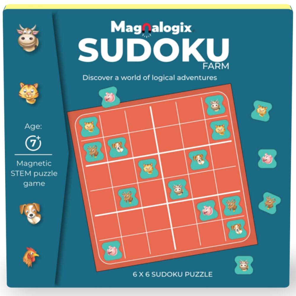- PELIKAS TOYZ Sudoku Puzzles Mind Games for Kids, Travel Toys for Kids 7 to 12 Years Old, Gift for Boys Girls, Magnalogix Sudoku Farm