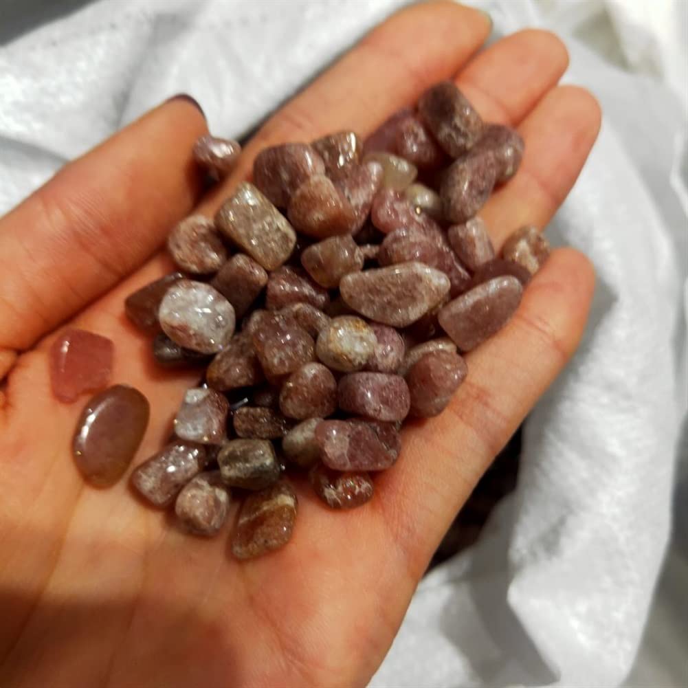 EKFBQBGW Cristales y Piedras Naturales, bonsái de Grava de Cristal de Fresa Natural, decoración de Acuario for decoración decoración de la habitación (Size : 500g)