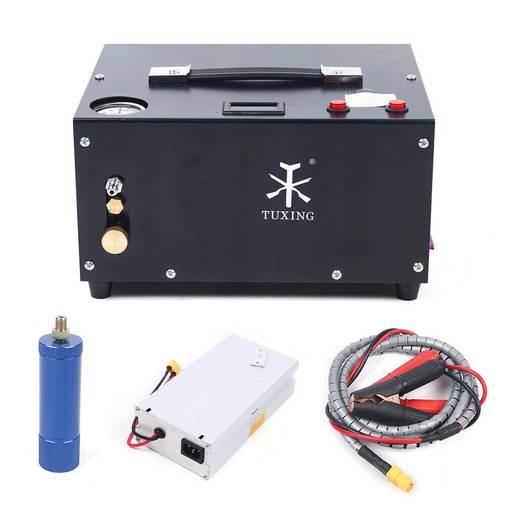 300BAR 4500PSI High Pressure Air Compressor Paintball Pump Auto/Manual Stop Portable for Tank Fillin