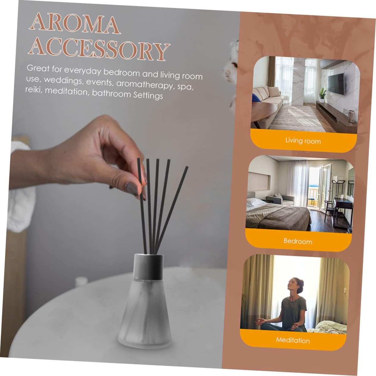 5sets Fiber Fragrance Sticks Essential Oil Diffuse Sticks Aroma Diffuser Wands 60pcs*5
