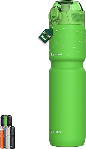 Miniatura 10 de Botella de agua para bicicleta aislada de 24oz/700ml, de acero quirúrgico: sin sabor a plástico, agarre más fuerte para MTB y Gravel, chug/sorbo