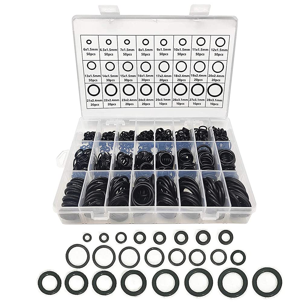 Littimoon 740Pcs Rubber O Ring Assortment Kits 24 Sizes Sealing Gasket Washer for Automotive Repair, Plumbing and Faucet, O-Rings