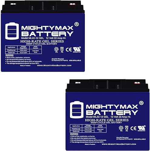 Batería de gel de repuesto de 12V 22AH para Kung Long WP22-12NE, paquete de 2