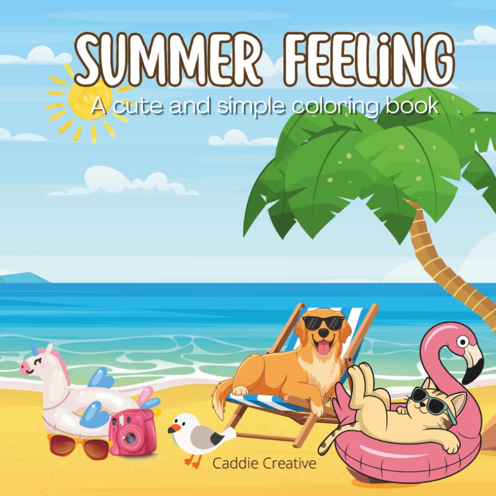 Summer feeling: Simple and cute coloring book
