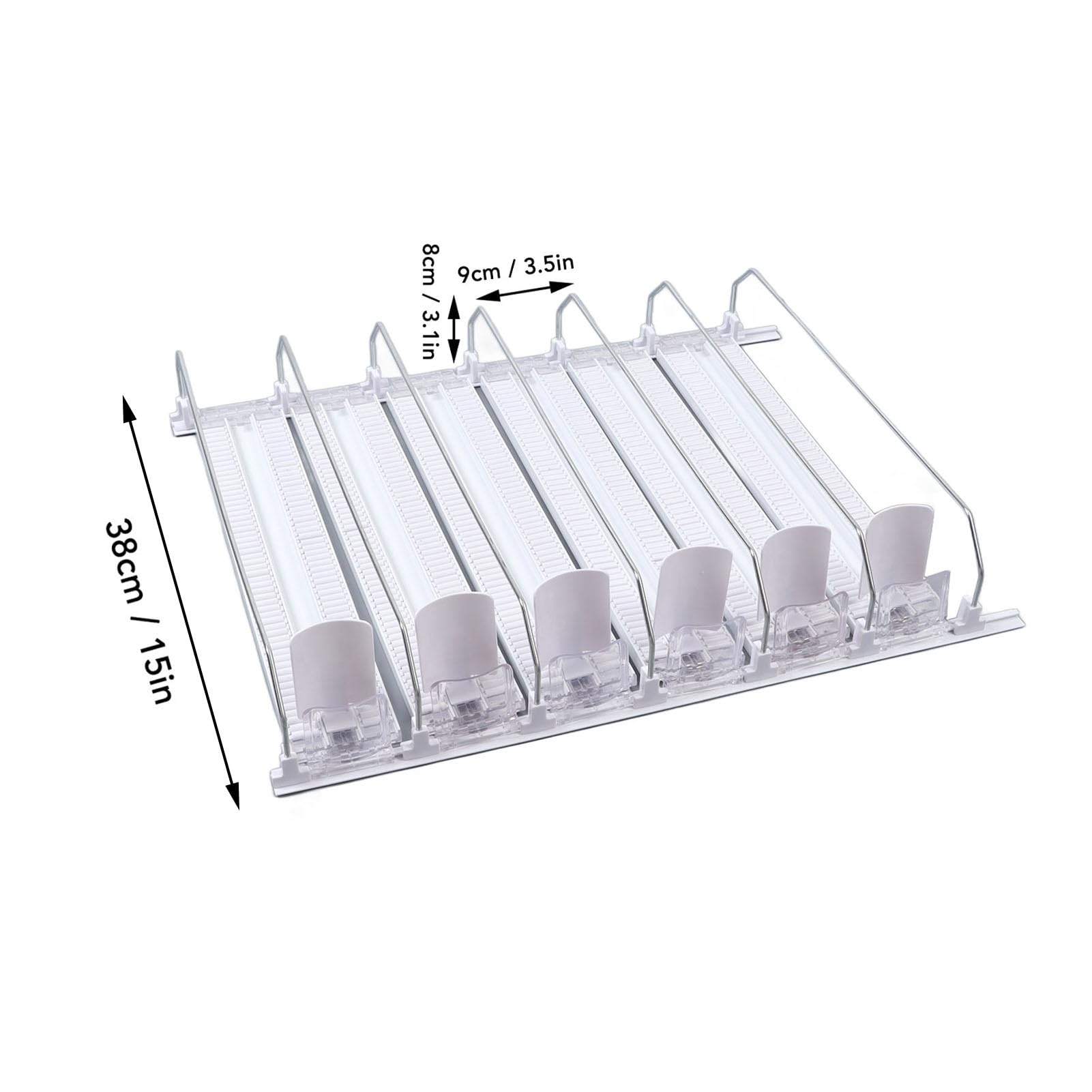 Soporte para Bebidas Autoempujable, Organizador de Latas de Refresco Autoempujable de 6 Filas para Refrigerador, Organizador de Bebidas para Botellas de Cerveza, Soporte para (WHITE)