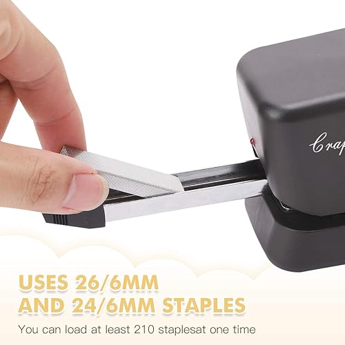 Miniatura 5 de Craftinova Grapadora eléctrica grapadora automática incluye 2000 grapas y 1 adaptador grapadora eléctrica resistente puede almacenar 210 grapas