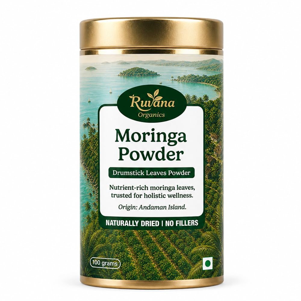RUVANA ORGANICS Moringa Powder | Premium Andaman Island Moringa Superleaf | 100