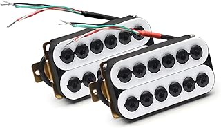A Set Adjustable Metal Double Coil Electric Guitar Pickups Humbucker Punk White guitar pickup set (Color : Neck and Bridge)