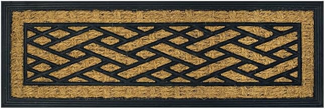 OLIVO.shop Coconut Door Mat, Outdoor Entrance Mat, Stair Mat, 25 x 75 cm, Outdoor Doormat with Non-Slip Stairs, Doormat in Braided Coconut and Rubber Promo Stair (Cross)