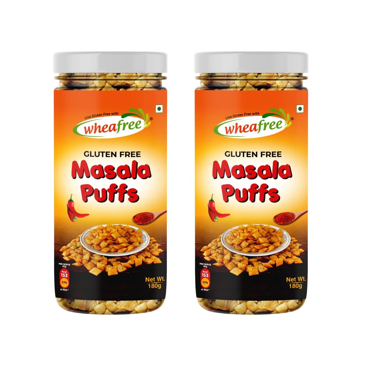 Wheafree Gluten Free Masala Puffs (Pack of 2-180g each) | Delicious, Ready to Eat Indian Savoury Snacks | Tasty Crispy and Crunchy (B0BS1GW8LP) Amazon Price History, Amazon Price Tracker