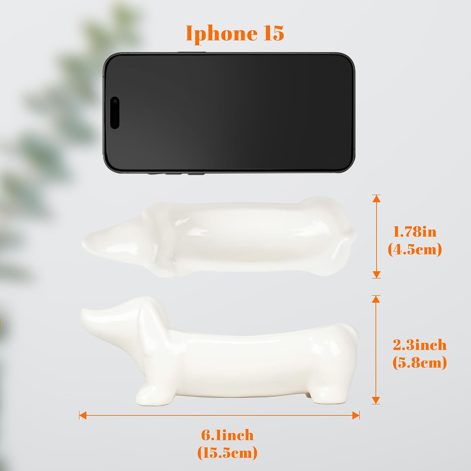 YOBRO Dachshund Ceramic Trinket Tray for Jewelry & Keys - Mini Decorative Dish, Dog Lover Gift, Engagement Ring Organizer (White)