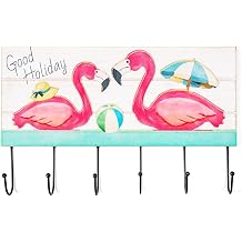 OKSQW Decorative Flamingo Wall Mounted Hooks for Coat Towel Bag Robe Hat and Key, for Bathroom Kitchen Dorm