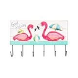 OKSQW Decorative Flamingo Wall Mounted Hooks for Coat Towel Bag Robe Hat and Key, for Bathroom Kitchen Dorm