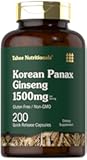 Tahoe Nutritionals Korean Panax Ginseng Extract 1500 mg | 200 Capsules | Supplement for Men & Women | Non-GMO and Gluten Free