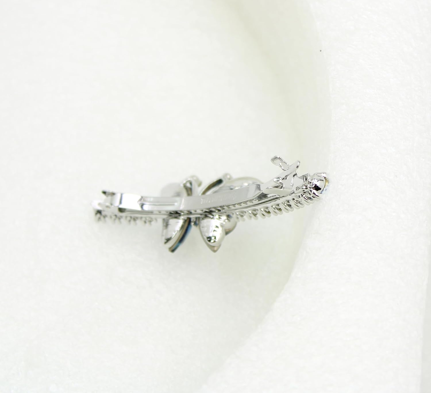 Faship Navy Blue Rhinestone Crystal Butterfly Hair Barrette Clip