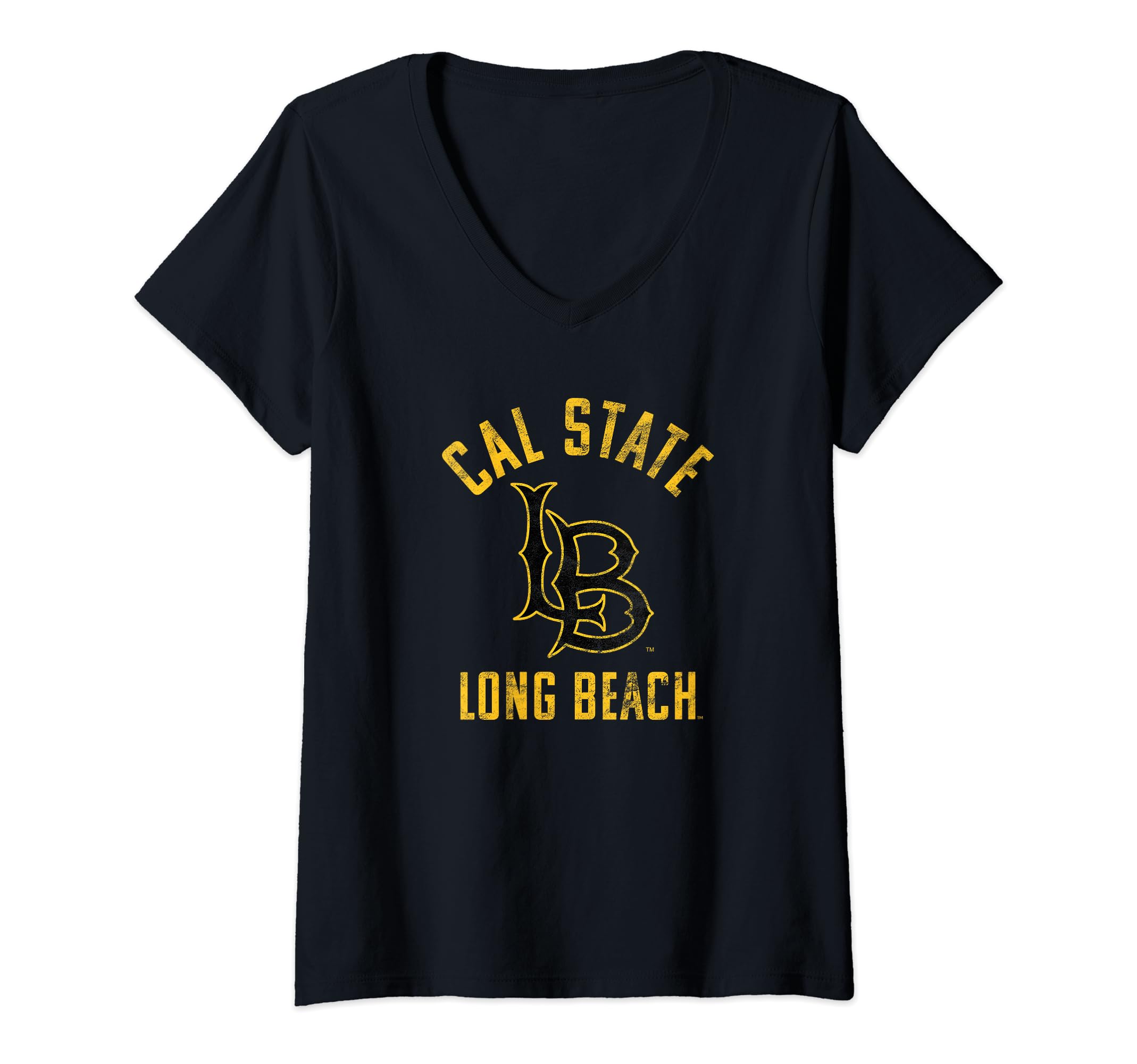 Campus LabWomens Cal State Long Beach CSULB Large V-Neck T-ShirtOEKO-TEX STANDARD 100