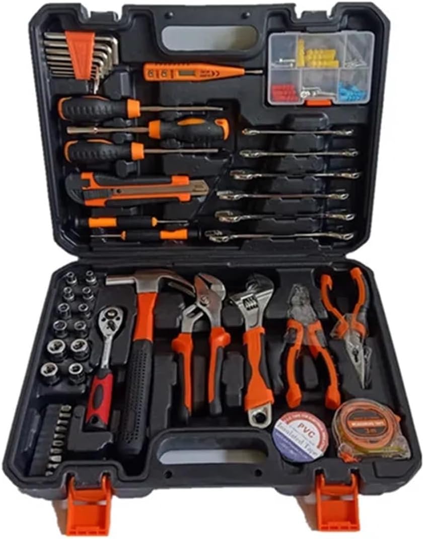 Compatible with Household Tools, Machine Repair Tool Set, Kit, Toolbox 53-Piece Combination