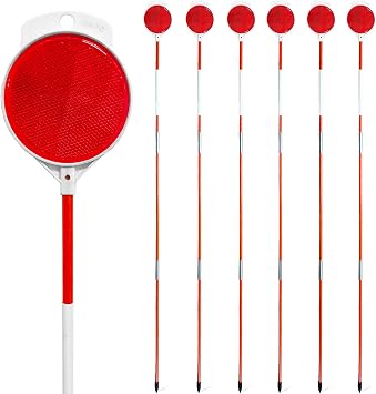 6 Pcs Driveway Markers,48 Inch Double Sided Snow Reflective Driveway Markers,High Visibility Red and White Reflectors for Snow Plowing Markers,Parking Lots,Walkways