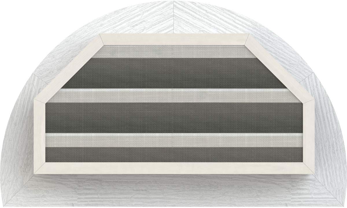 Ekena Millwork GVWHR14X0701RFPWR Half Round Gable Vent, 19"W x 12"H (Rough Opening: 14"W x 07"H), Western Red Cedar, Primed