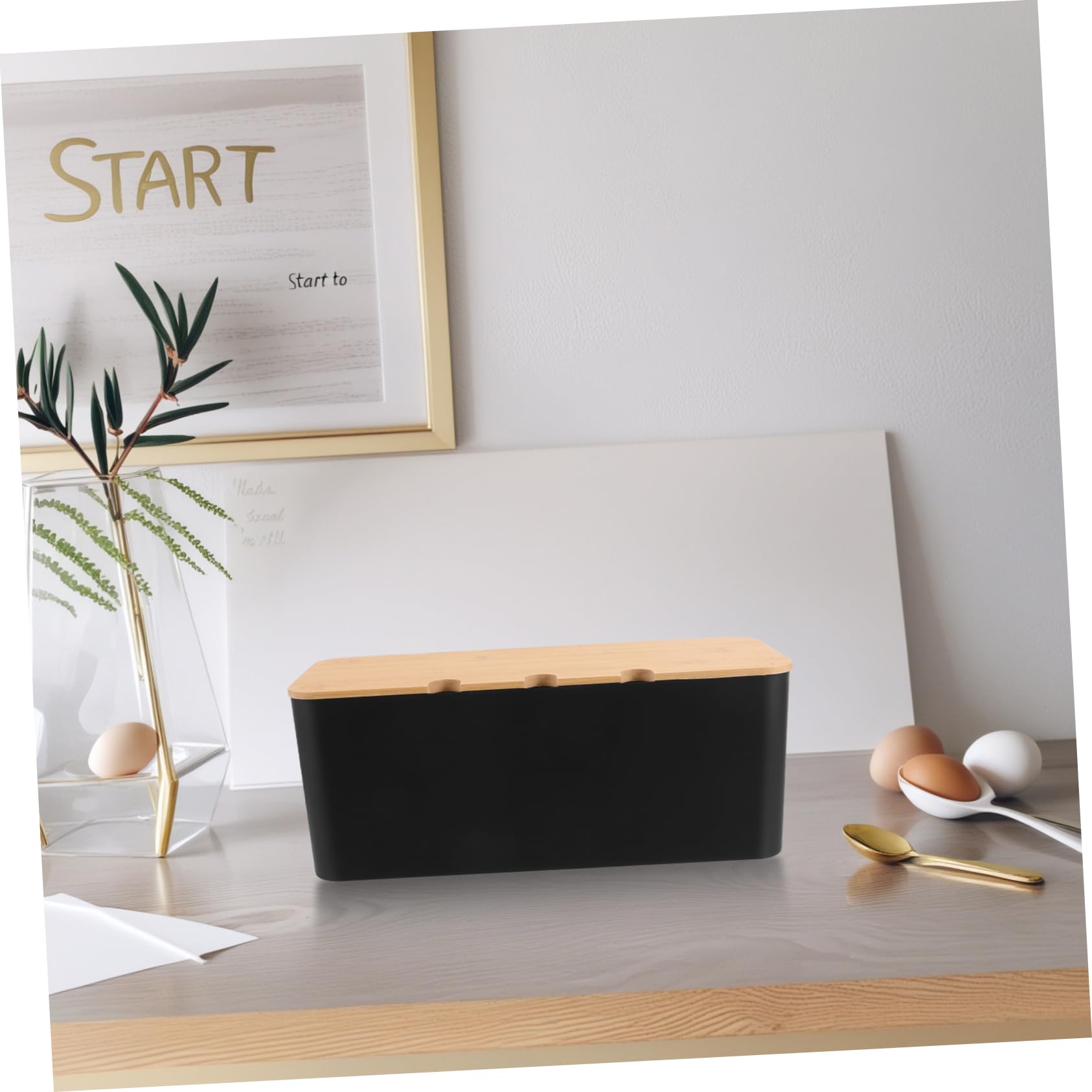 Kabelmanagementbox mit Löchern 1 Satz aus Kunststoff und Holz
