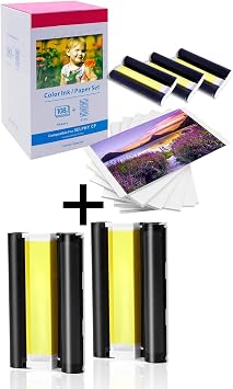 مجموعة Canon Selphy KP-108IN المتوافقة وخراطيش حبر 2 Pack