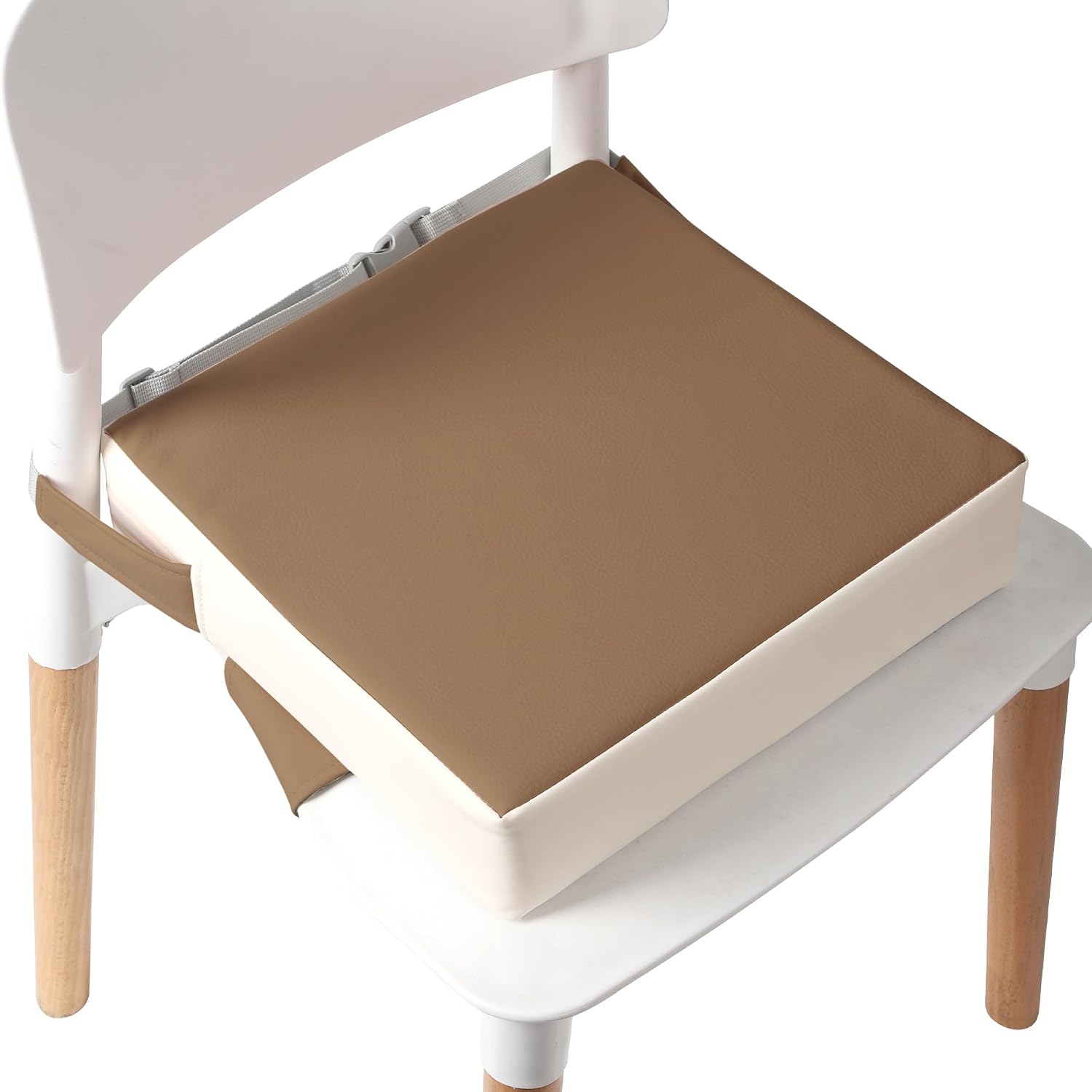 E1F1NN DOT Toddler Booster Seat for Dining Table (PU Material),Portable Kids Booster Seat with Safety Buckles, High Cushion for Travel with Non-Slip Bottom