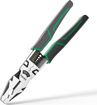 9" Multi-Function Lneman Pliers, 6-in-1 Multipurpose Combination Pliers with Wire Stripper, Crimper, Cutter Function for Electrician, HVAC, Automotive Repair & DIY Projects