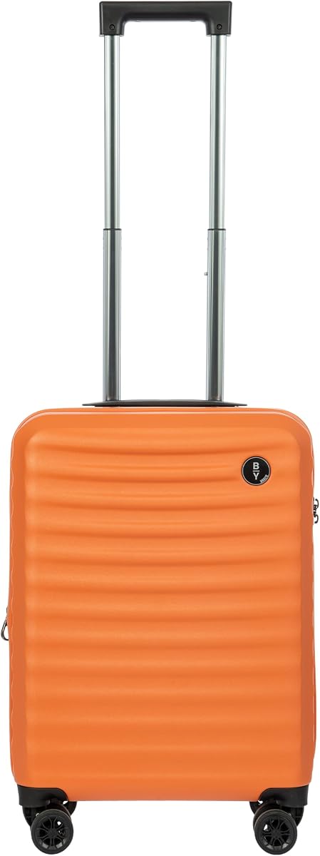 Bric's Nausica Spinner expandible de 21" - Equipaje de mano rígido de policarbonato, candado TSA, ruedas dobles, naranja