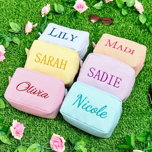 personalized toiletry bag - premium corduroy fabric with embroidery customization vintage-inspired travel cosmetic organizer for women amp teens lightweight amp compact gift gift-ready
