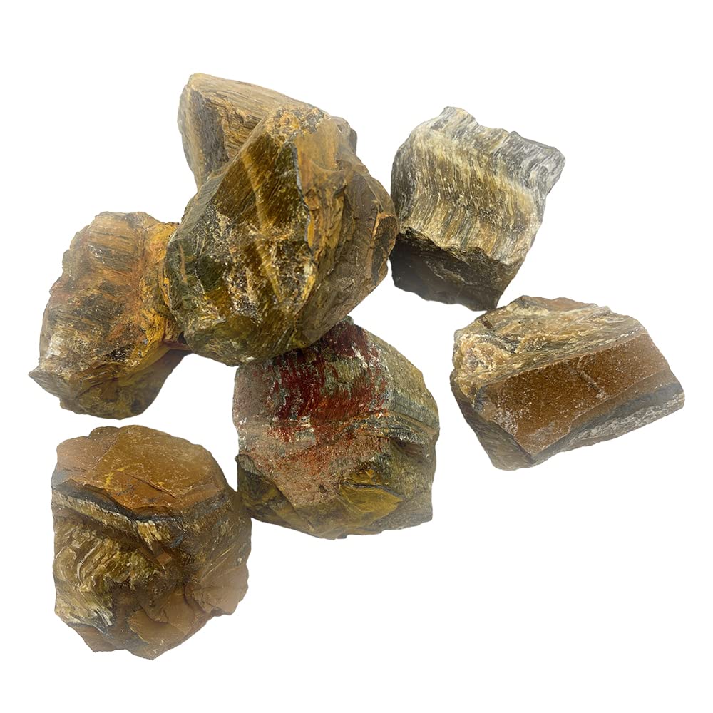 VIE Raw Rough Cut Crystals, 80-100g, Pack of 6, Tiger's Eye