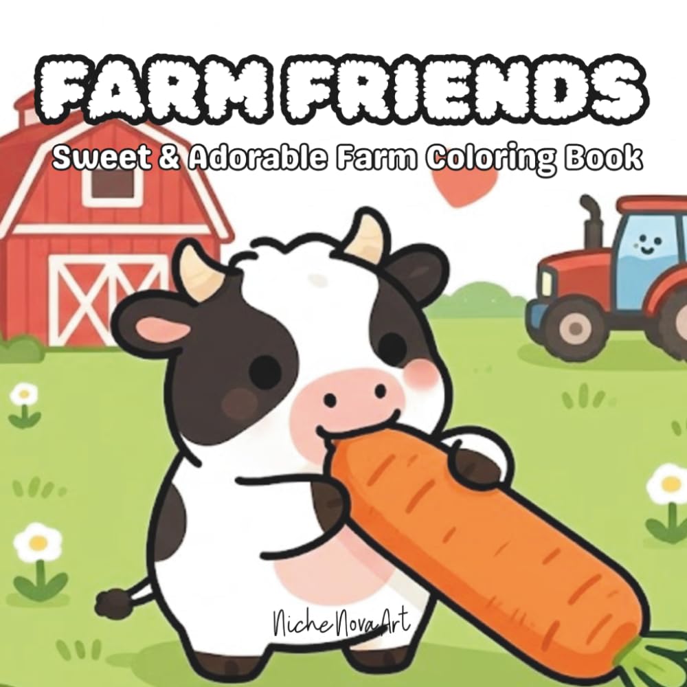 Farm Friends: Coloring Book for Adults and Kids (Cozy Barnyard Coloring): Sweet & Adorable Farm Coloring Book